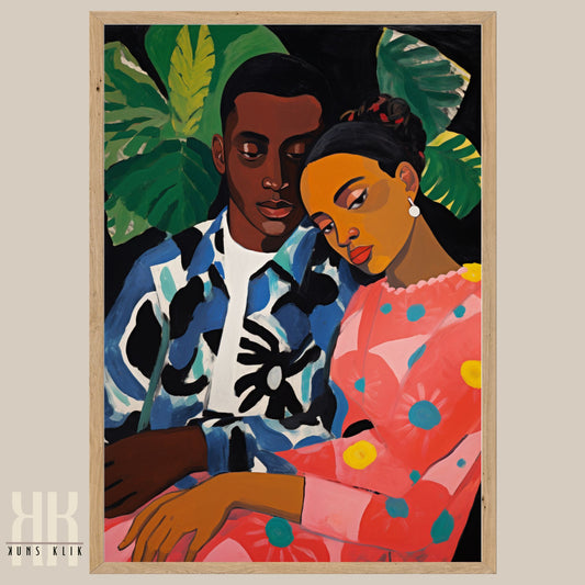 Culturally Inspired Bold Patterned Couple Portrait - 1