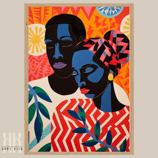Culturally Inspired Bold Patterned Couple Portrait - 10