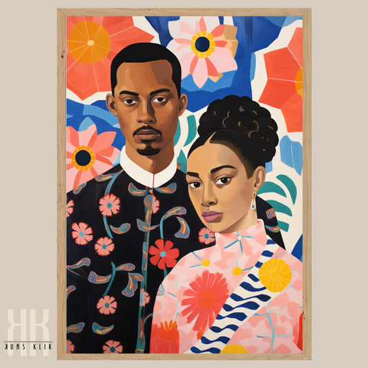Culturally Inspired Bold Patterned Couple Portrait - 11