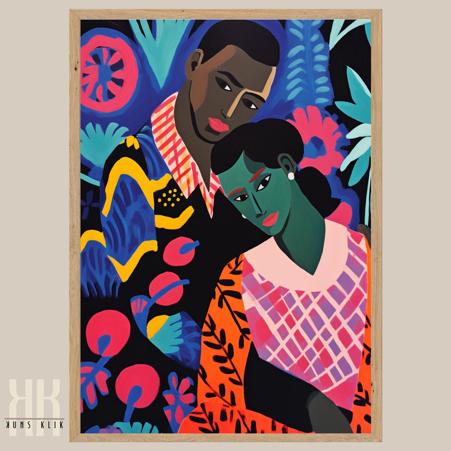 Culturally Inspired Bold Patterned Couple Portrait - 2