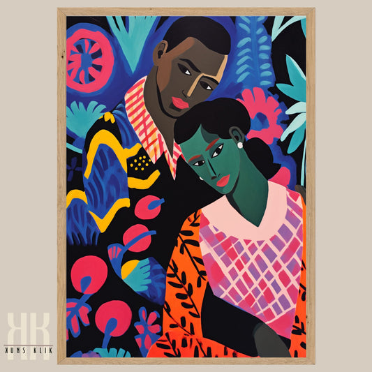 Culturally Inspired Bold Patterned Couple Portrait - 2