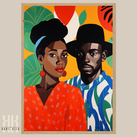 Culturally Inspired Bold Patterned Couple Portrait - 3