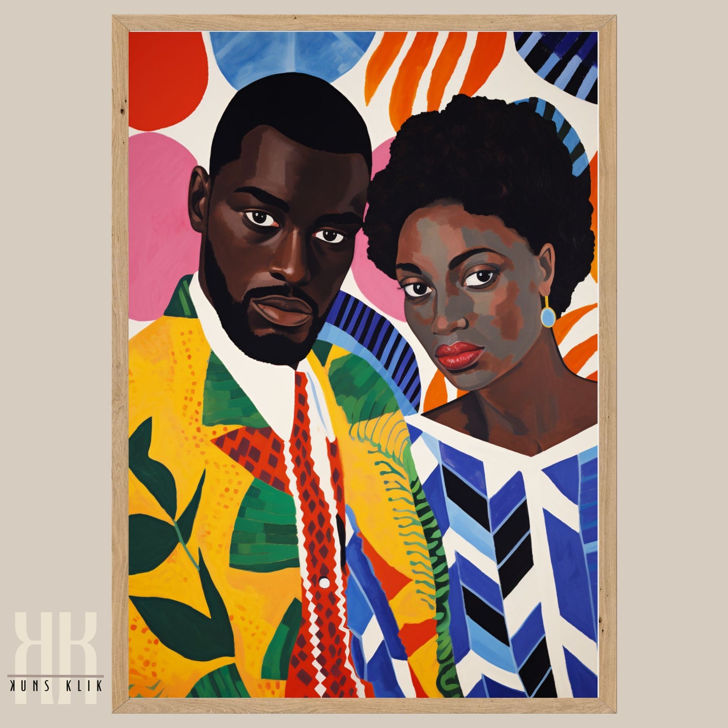 Culturally Inspired Bold Patterned Couple Portrait - 5
