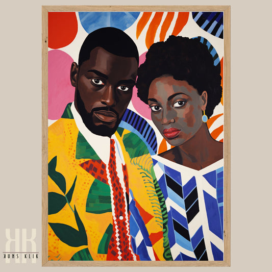 Culturally Inspired Bold Patterned Couple Portrait - 5