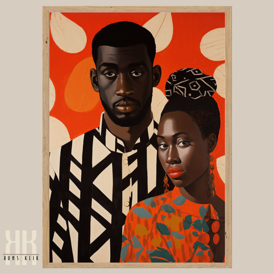 Culturally Inspired Bold Patterned Couple Portrait - 6