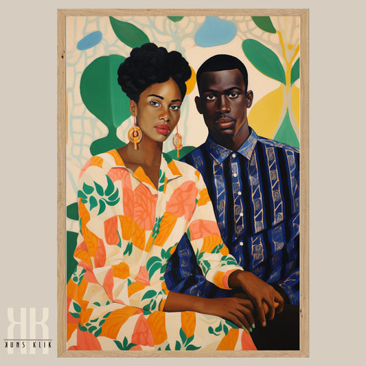 Culturally Inspired Bold Patterned Couple Portrait - 7