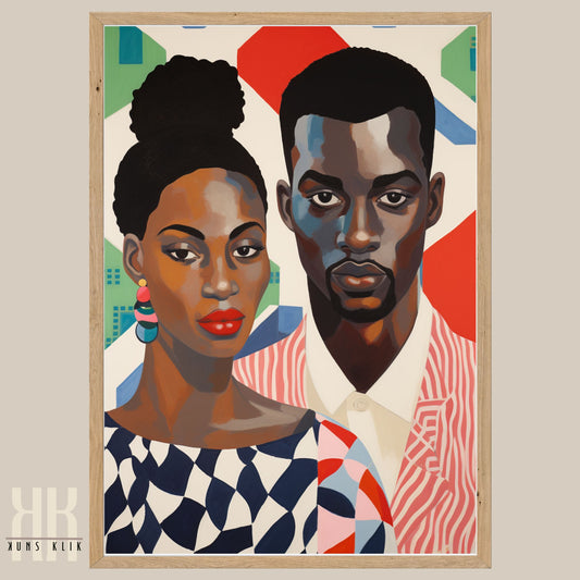 Culturally Inspired Bold Patterned Couple Portrait - 8