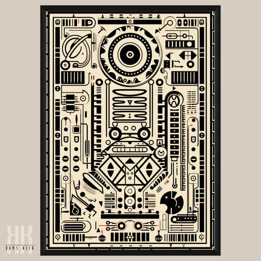Modern Abstract Circuitry Pattern Art - 10