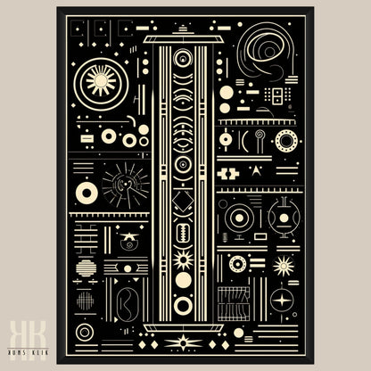 Modern Abstract Circuitry Pattern Art - 11