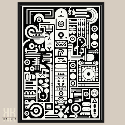 Modern Abstract Circuitry Pattern Art - 12