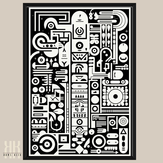 Modern Abstract Circuitry Pattern Art - 12