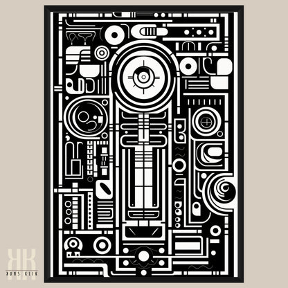 Modern Abstract Circuitry Pattern Art - 2