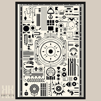 Modern Abstract Circuitry Pattern Art - 4