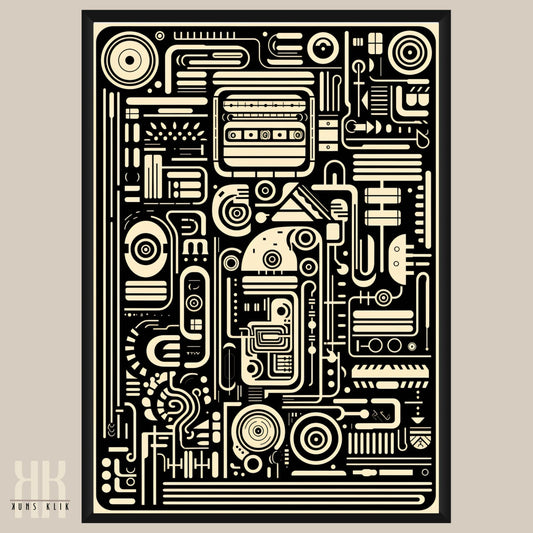 Modern Abstract Circuitry Pattern Art - 5