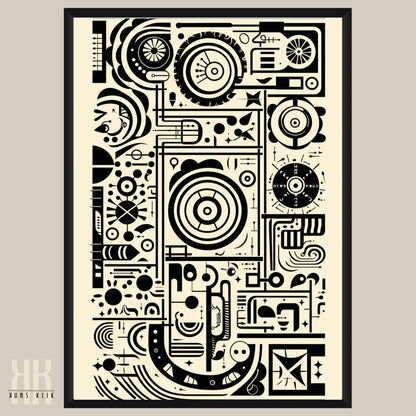Modern Abstract Circuitry Pattern Art - 6