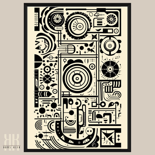 Modern Abstract Circuitry Pattern Art - 6