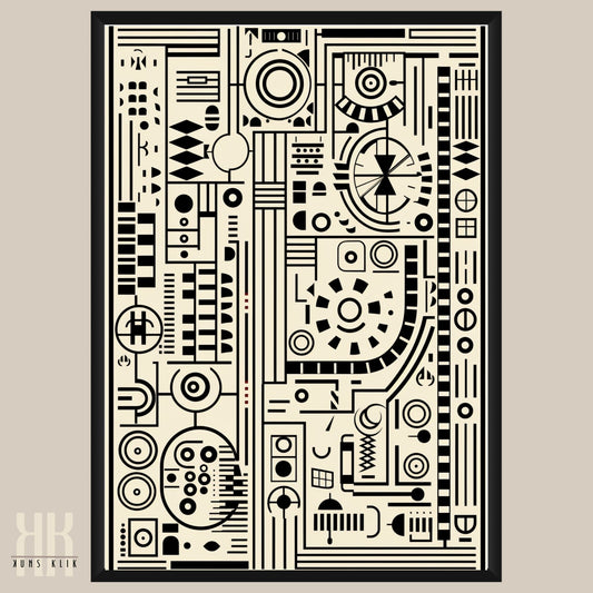 Modern Abstract Circuitry Pattern Art - 9