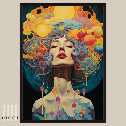 Bright Colourful Weird Trippy Art Print