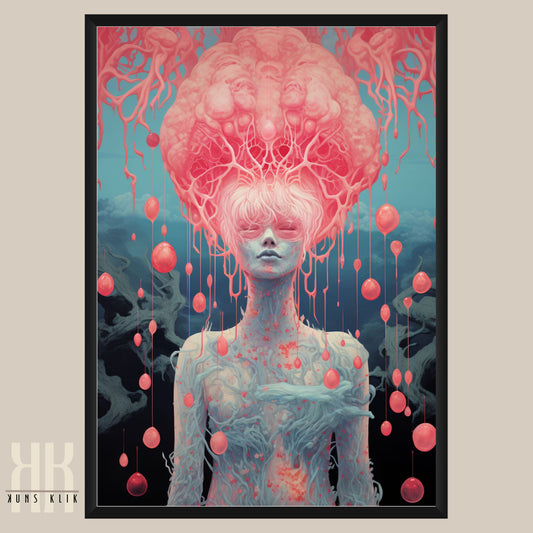 Abstract Surreal Female Face Art Print