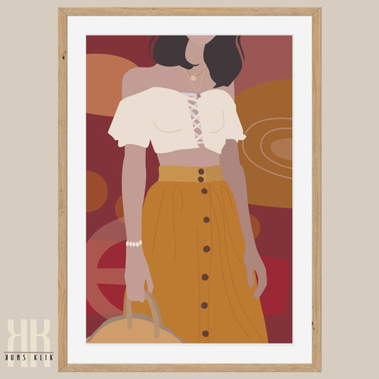 Boho Fashion Woman Art Print - 1